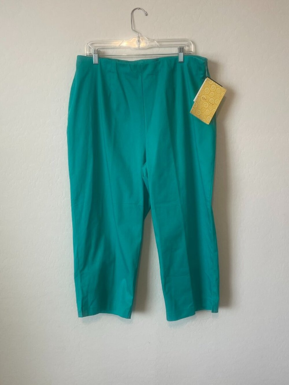 VINTAGE DEADSTOCK Bob Mackie Teal Capri Pants 1X (NWT)